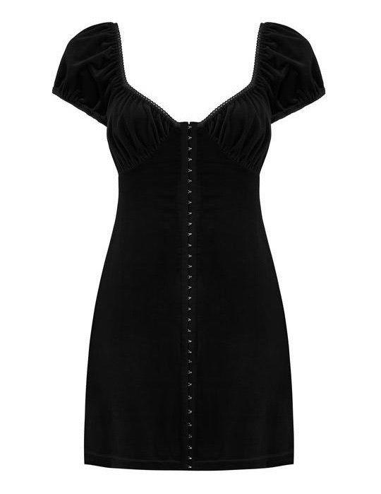 Velvet corset dress black